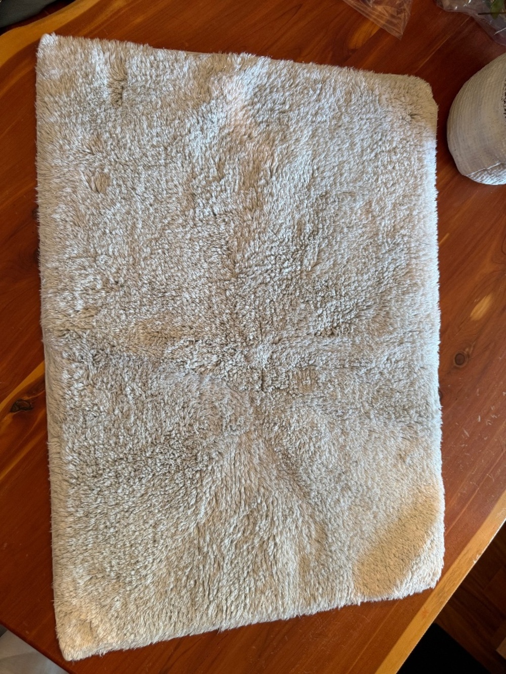 Ice blue and white silver sparkle sun washed bath rug